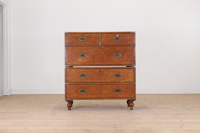 Lot 481 - A Victorian oak campaign chest