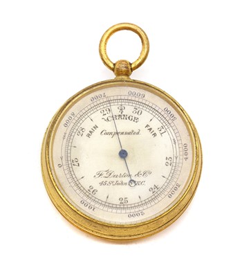 Lot 324 - A brass pocket barometer