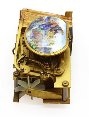 Lot 348 - A musical automaton bird box