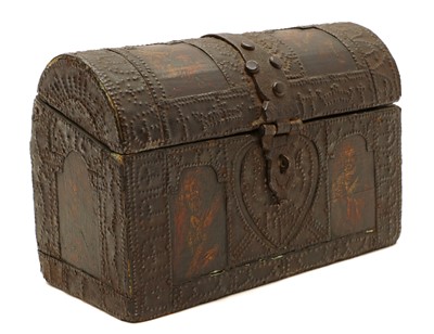 Lot 213 - A studded leather box