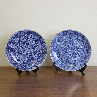 Lot 28 - A pair of Chinese blue and white chargers
