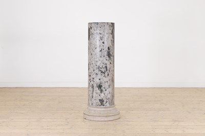 Lot 239 - A white and black grained marble column
