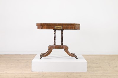 Lot 280 - A Regency rosewood and brass card table