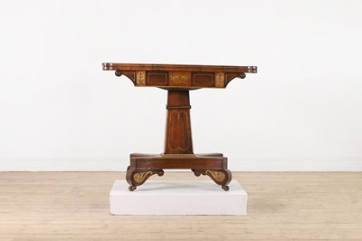 Lot 294 - A Regency rosewood and brass card table