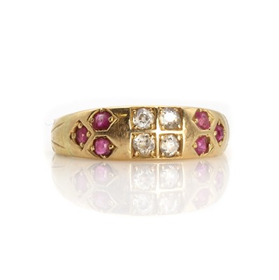 Lot 1003 - An early Victorian ruby and diamond ring, c.1840