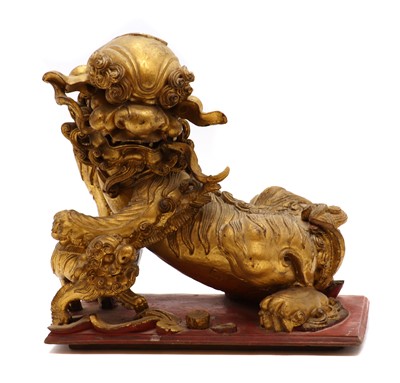 Lot 137 - A Chinese gilt wood carving