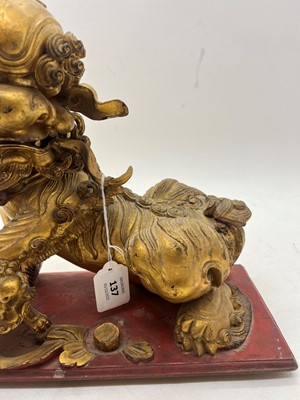 Lot 137 - A Chinese gilt wood carving