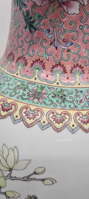 Lot 173 - A pair of Chinese famille rose vases