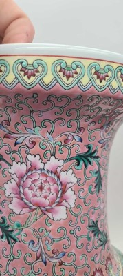 Lot 173 - A pair of Chinese famille rose vases