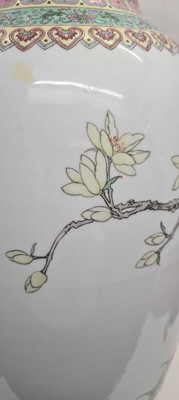 Lot 173 - A pair of Chinese famille rose vases