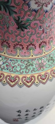 Lot 173 - A pair of Chinese famille rose vases