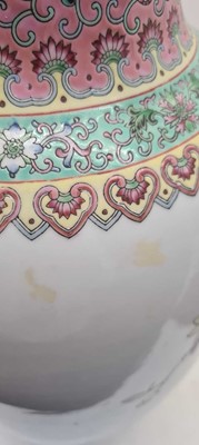 Lot 173 - A pair of Chinese famille rose vases