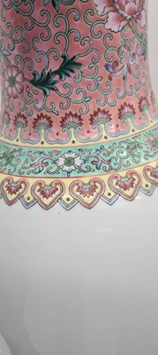 Lot 173 - A pair of Chinese famille rose vases