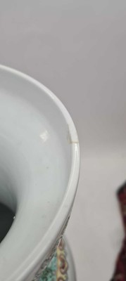 Lot 173 - A pair of Chinese famille rose vases