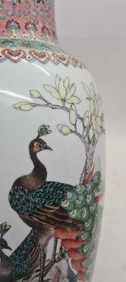 Lot 173 - A pair of Chinese famille rose vases