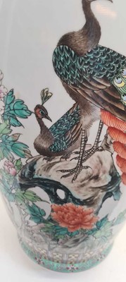 Lot 173 - A pair of Chinese famille rose vases