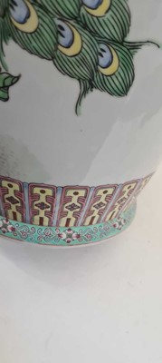 Lot 173 - A pair of Chinese famille rose vases