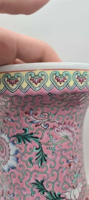 Lot 173 - A pair of Chinese famille rose vases