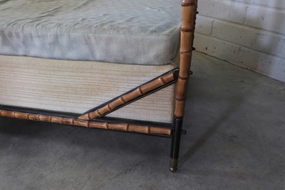 Lot 156 - A French modernist bamboo and leather single bed