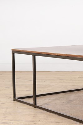 Lot 105 - A walnut and steel coffee table by Rose Uniacke