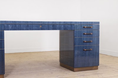 Lot 101 - A blue 'Odyssey' desk by Linley
