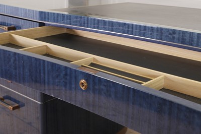 Lot 101 - A blue 'Odyssey' desk by Linley