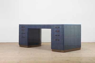 Lot 101 - A blue 'Odyssey' desk by Linley