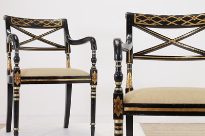 Lot 293 - A set of eight Regency-style dining chairs by Julian Chichester