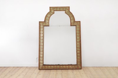 Lot 464 - A large painted and parcel-gilt overmantel mirror