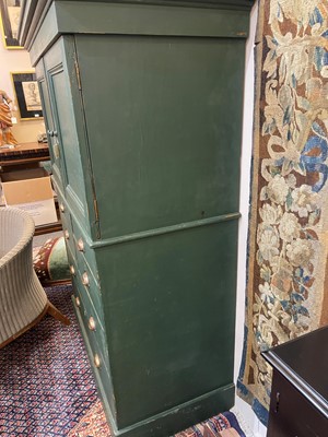 Lot 463 - A painted pine cupboard