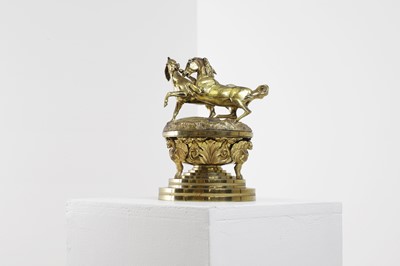 Lot 244 - A gilt-bronze inkwell in the manner of Thomas Messenger