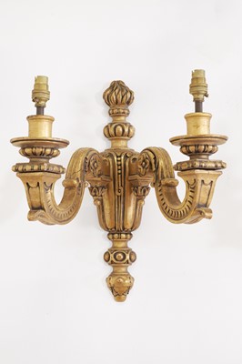 Lot 158 - A set of six Louis XIV-style carved giltwood wall lights