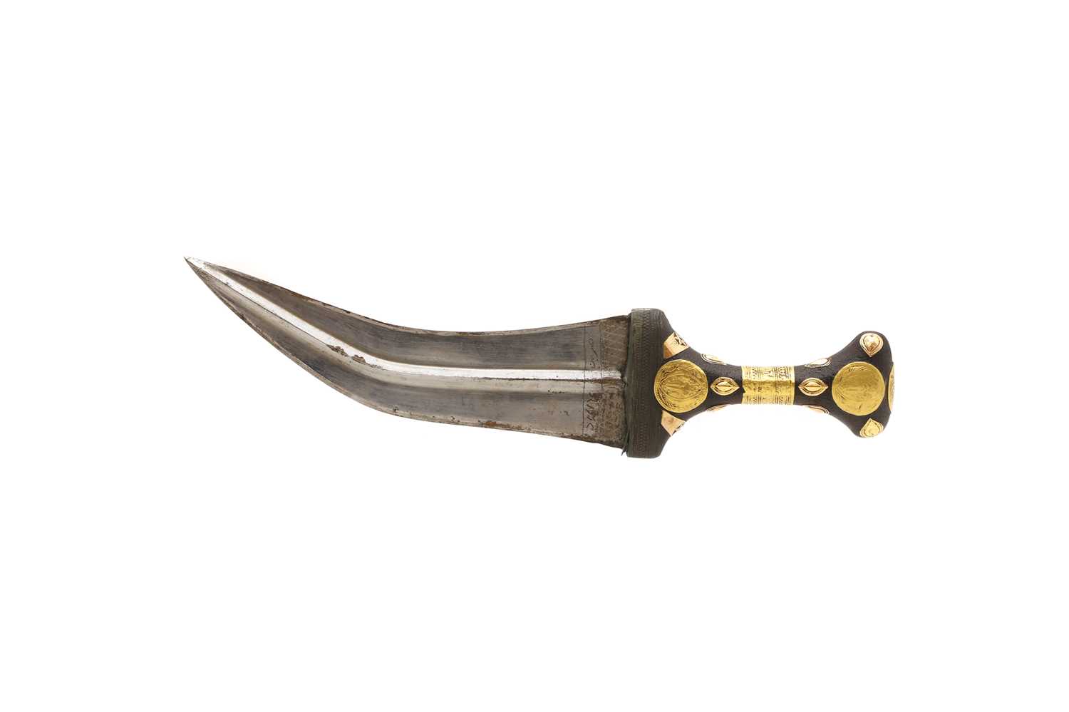 Lot A Syrian gold and silver mounted Jambiya dagger