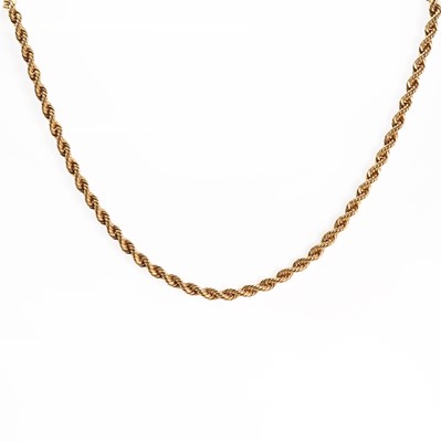 Lot 1124 - An Italian 9ct gold rope link chain, by UnoAErre