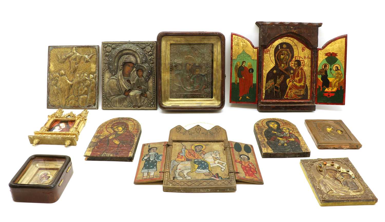 Icons From Riussia Lot 198 - A collection of Russian icons