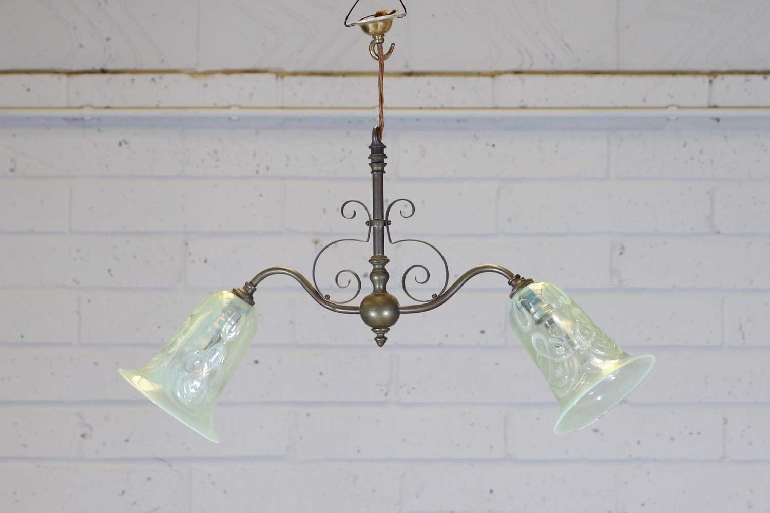 Lot 85 - An opaline glass ceiling light