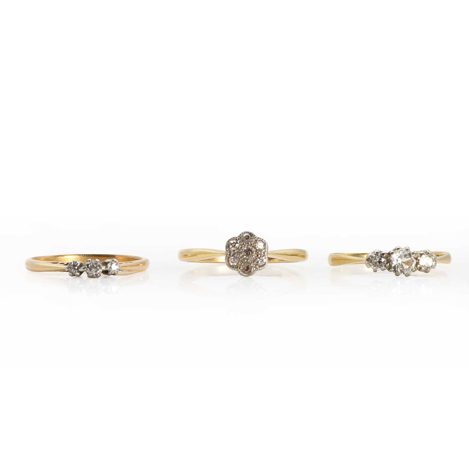 Lot 1278 - Two small diamond rings