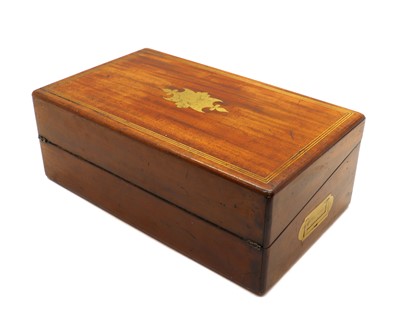 Lot 350 - A early Victorian mahogany and brass writing slope by John Turrill & Co