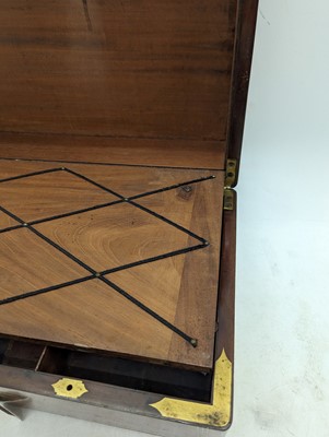 Lot 350 - A early Victorian mahogany and brass writing slope by John Turrill & Co