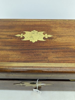 Lot 350 - A early Victorian mahogany and brass writing slope by John Turrill & Co