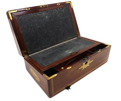 Lot 350 - A early Victorian mahogany and brass writing slope by John Turrill & Co