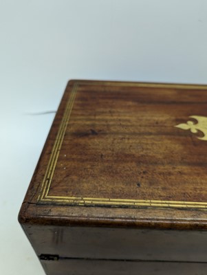Lot 350 - A early Victorian mahogany and brass writing slope by John Turrill & Co