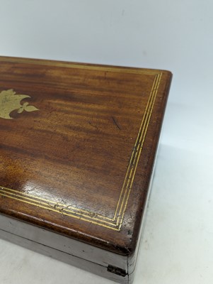 Lot 350 - A early Victorian mahogany and brass writing slope by John Turrill & Co