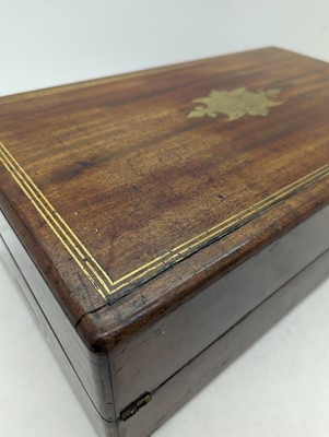 Lot 350 - A early Victorian mahogany and brass writing slope by John Turrill & Co