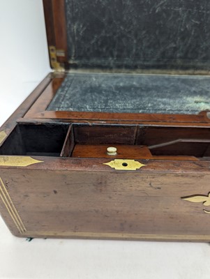 Lot 350 - A early Victorian mahogany and brass writing slope by John Turrill & Co