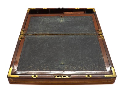 Lot 350 - A early Victorian mahogany and brass writing slope by John Turrill & Co