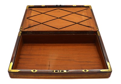 Lot 350 - A early Victorian mahogany and brass writing slope by John Turrill & Co