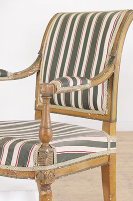 Lot 108 - A pair of Louis XVI painted oak side chairs