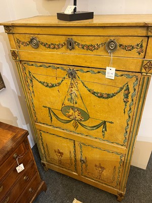 Lot 109 - A Louis XVI painted oak escritoire