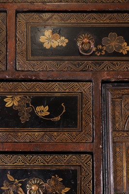 Lot 478 - A Nanban export black-lacquered cabinet